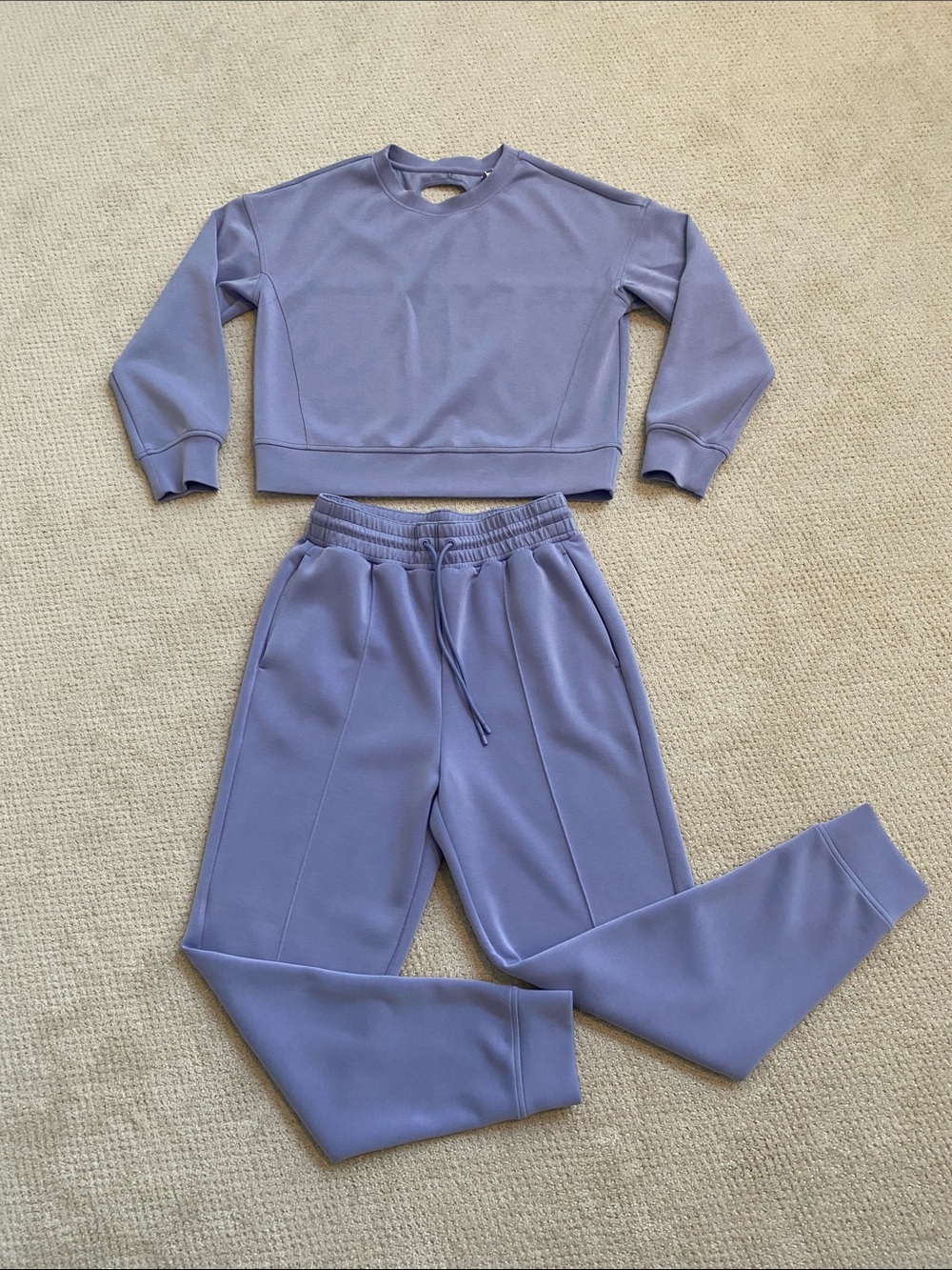 ALL IN MOTION Women's Lavender Lounge Sweatshirt & Jogger Set